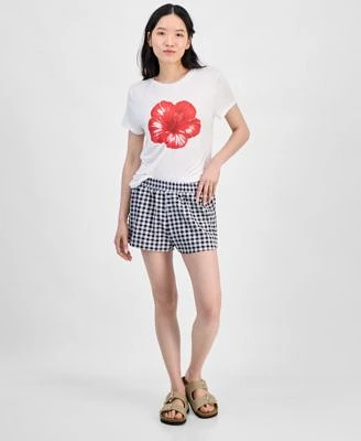 Juniors Hibiscus Graphic T Shirt Planet Heart Juniors Gingham Boxer Shorts