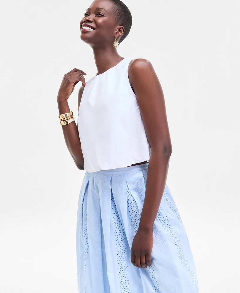 On 34th Women's Cropped Bubble-Hem Tank, Exclusively at Macy's