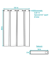 101 x 83 Inch Indoor/Outdoor Blackout Curtain with Grommet Top - Includes Tieback Blue Single Panel