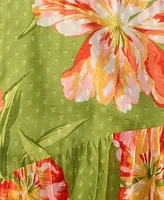 Anne Klein Women's Floral-Print High-Low Faux-Wrap Dress