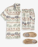 Sun Stone Mens Ace Printed Camp Shirt Drawstring Shorts Exclusively At Macys