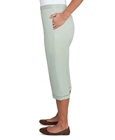 Alfred Dunner Petite Santa Fe Relaxed Crochet Hem Capri