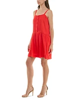 Taylor Petite Pintuck Square-Neck Mini Dress