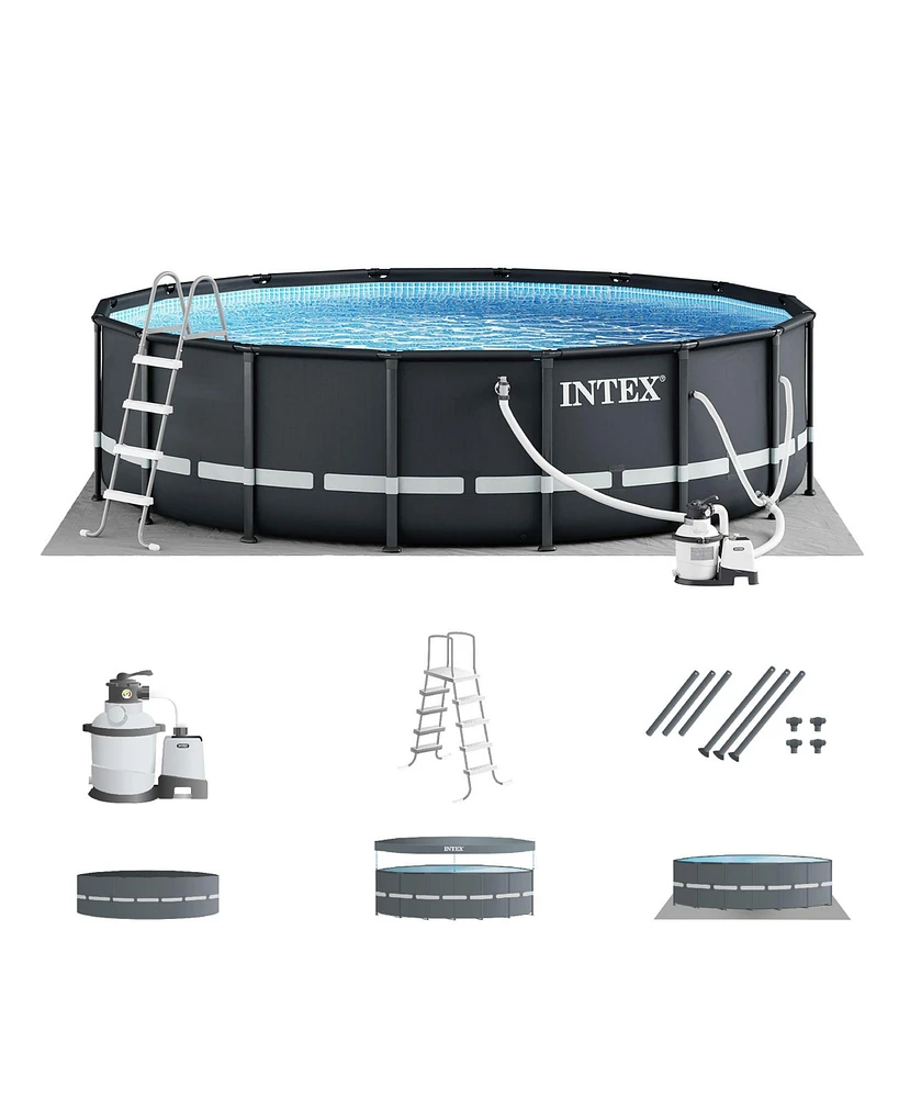 Intex Ultra Xtr 16ft x 48in Outdoor Frame Above Ground Swimming Pool Set w/ Pump