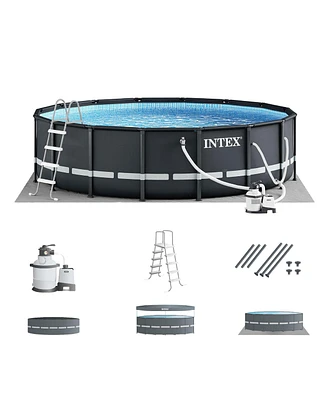 Intex Ultra Xtr 16ft x 48in Outdoor Frame Above Ground Swimming Pool Set w/ Pump
