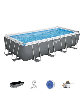 Bestway Power Steel 18' x 9' x 48" Rectangular Above Ground Swimming Pool Set