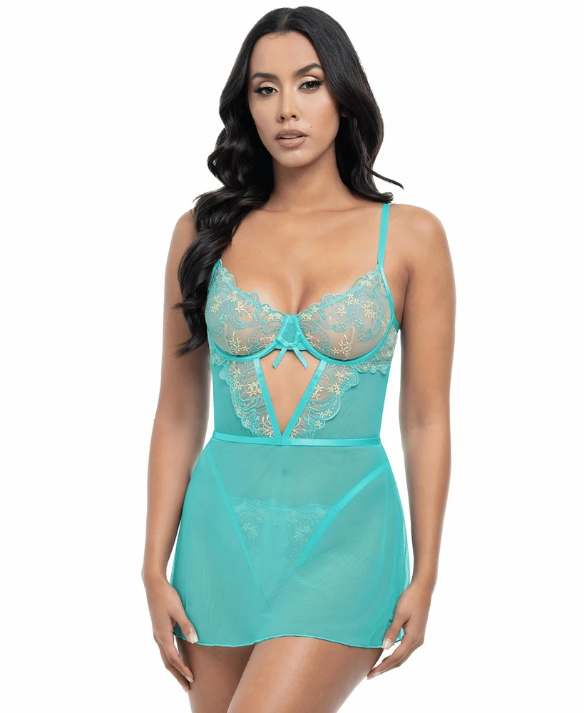 Oh La Cheri Women's Krislyn Sheer Babydoll