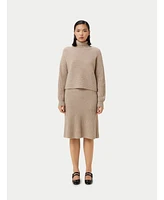 Gobi Cashmere Women's Cropped T-Neck Sweater