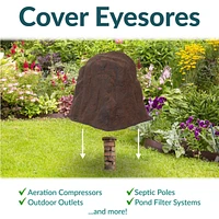 21.5” H Polyresin Landscape Fake Rock Cover