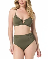 Coco Reef Womens Dynamic Keyhole Scoop Neck Bikini Top Impulse High Waist Bikini Bottoms