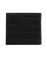 Trafalgar Men's Esteban Croco Embossed Leather 8 Slot Bi-Fold Wallet