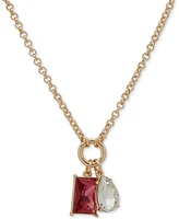 Clueless Gold-Tone Mixed Stone 16" Pendant Necklace