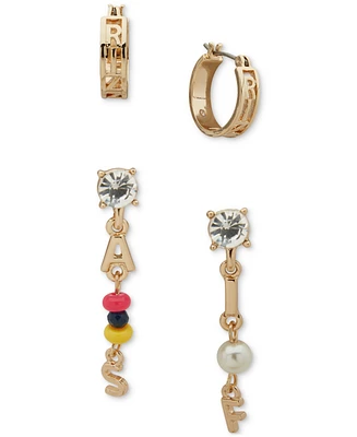 Clueless Gold-Tone 2-Pc. Set Rizz Hoop & As If Linear Drop Earrings