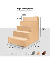Home Base 5-Step Dog Stairs for Bed, Dog Steps for Couch, Pet Stair for Cats and Dogs Non-Slip and High Density Foam
