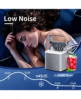Zafro Ice Maker Countertop, 26Lbs/24H, 2 Sizes Bullet Ice Cubes with Handle, 9 Cubes in 6 Mins, Portable Ice Machine with Self-Cleaning, for Office/Do