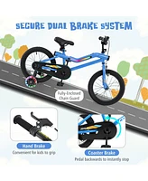 16-Inch Kids Bike with Led Lights, Adjustable Seat, and Training Wheels, Lightweight for Ages 4-8