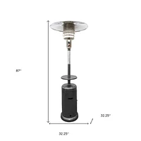 48000 Btu Steel Propane Patio Heater with Cylindrical Pole Design for Outdoor Use
