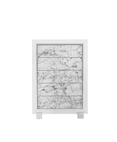 Modern 5-Drawer Chest with Faux Marble Front for Stylish Storage