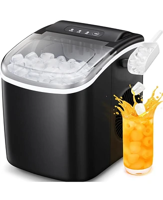 Zafro Countertop Ice Maker, Portable Machine with Self-Cleaning, 26.5 lbs/24H, Fast 9 Bullet Cubes 6 Mins, Compact Maker Basket &