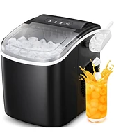 Zafro Countertop Ice Maker, Portable Machine with Self-Cleaning, 26.5 lbs/24H, Fast 9 Bullet Cubes 6 Mins, Compact Maker Basket &