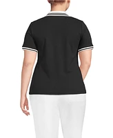 Lands' End Plus Wide Rib Polo Shirt