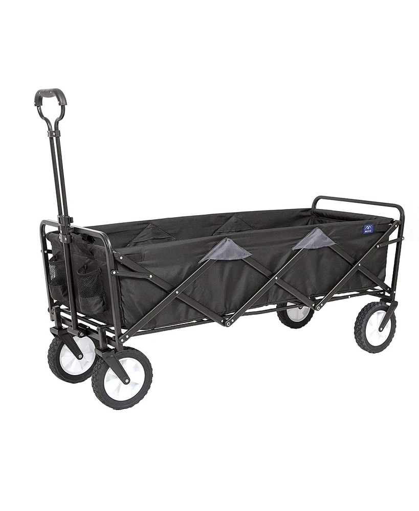Mac Sports Xtender 52" Extra Long Collapsible Utility Storage Wagon Cart, Black