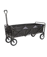 Mac Sports Xtender 52" Extra Long Collapsible Utility Storage Wagon Cart, Black
