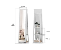 Vlsrka Led jewelry storage cabinet with back shelves and 360° rotation.