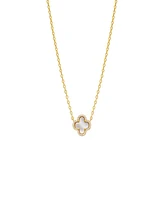 By Adina Eden Pave Outlined Four Leaf Clover Necklace