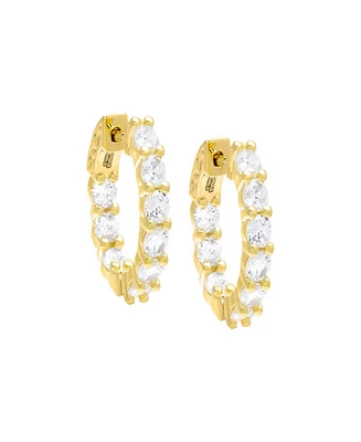 By Adina Eden Cubic Zirconia Small Round Hoop Earrings