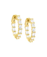By Adina Eden Cubic Zirconia Small Round Hoop Earrings