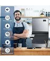 Zafro Commercial Ice Maker, 352lbs/24H production, 198lbs ice bin, 22.5" air-cooled stainless steel design. Ideal for restaurants, bars, cafes, labs,