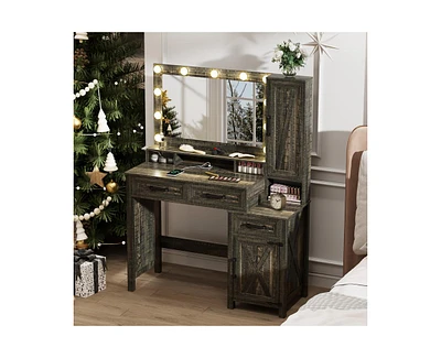 Vlsrka Vanity Desk with Mirror and Light
