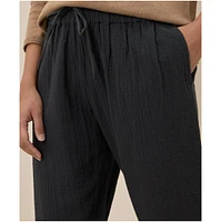 Pact Women's Organic Cotton Coastal Double Gauze Tapered Pull-On Pant