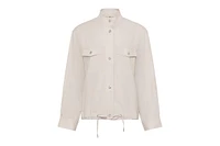 Olsen Women's Funnel Neck Linen Blend Jacket