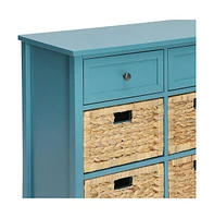 Stylish Teal Storage Chest with Drawers for Organizing Home Essentials