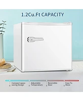 Zafro Mini Freezer, 1.2 Cu.ft Small Upright Freezer with Handle, Removable Shelves, 7 Adjustable Thermostat, Low Noise for Bedroom/Apartment/Office
