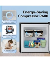 Zafro Mini Freezer, 1.2 Cu.ft Small Upright Freezer with Handle, Removable Shelves, 7 Adjustable Thermostat, Low Noise for Bedroom/Apartment/Office