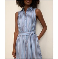 Pact Women's Organic Cotton Sunset Lightweight Sleeveless Shirtdress