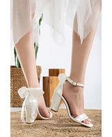 Rafaelle Bridal Sandals with Lace Back Bow
