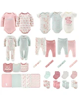 The Peanutshell Baby Girls Layette Gift Set Floral Elephant, 30 Piece