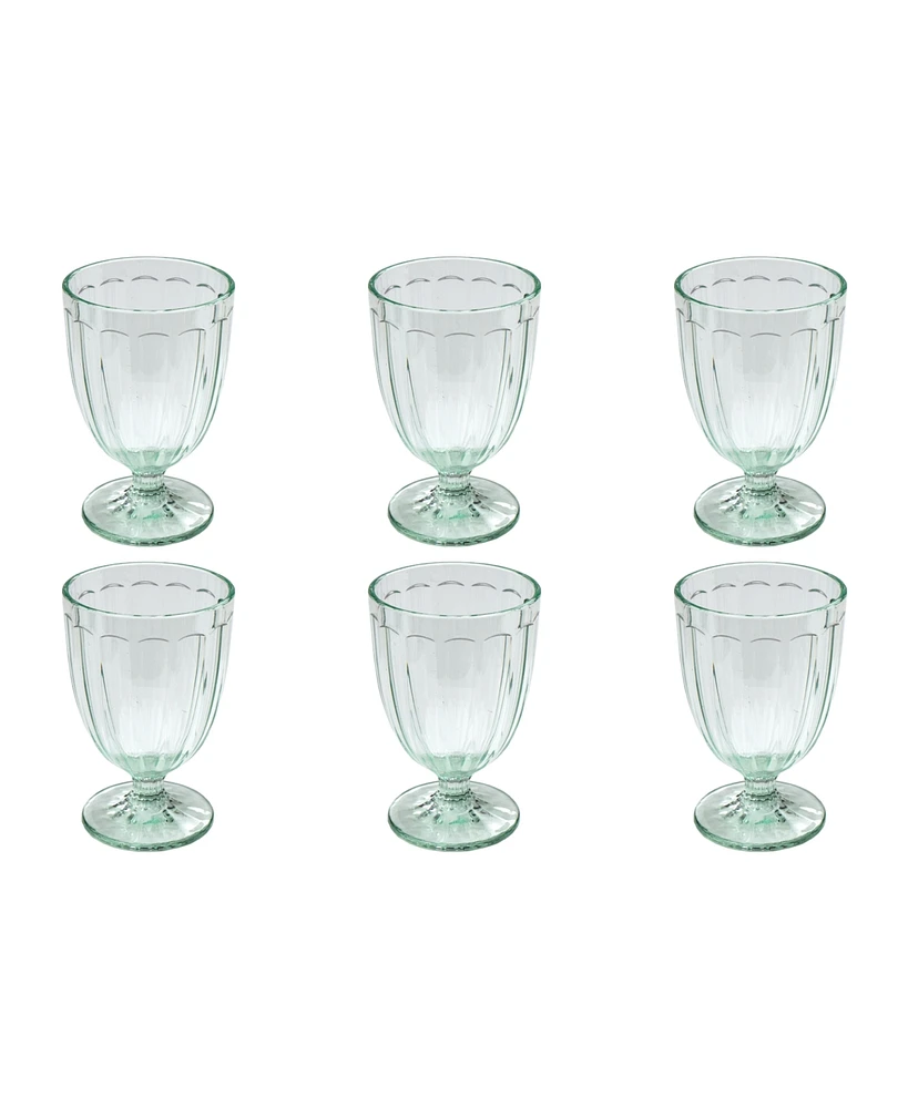 TarHong Simple Scallop Jumbo Glasses, Set of 6