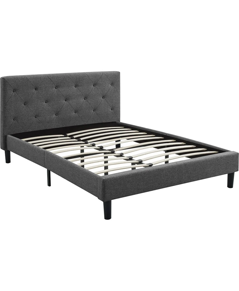 Polyester Blend Upholstered Bed Frame – Sturdy Manufactured Wood Design