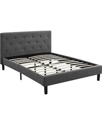 Polyester Blend Upholstered Bed Frame – Sturdy Manufactured Wood Design
