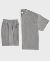 Mode Of One Mens Oversized Fit Textured Sweatshirt Regular Fit 7 Reverse French Terry Shorts Exclusively At Macys