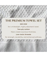 Linery & Co. Quick-Drying Cotton Diamond Waffle Textured Hand Towel, 26" x 16"