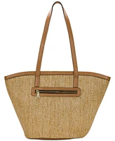Patricia Nash Marconia Extra-Large Raffia Tote with Scarf