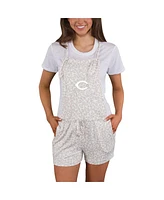 Concepts Sport Women's Cream Cincinnati Reds Montana Hacci Knit Overalls Romper