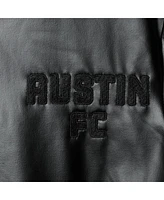 The Wild Collective Women's Black Austin Fc Full-Snap Bomber Jacket