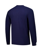 Mitchell & Ness Men's Navy Milwaukee Brewers Arched Logo Slub Long Sleeve T-Shirt